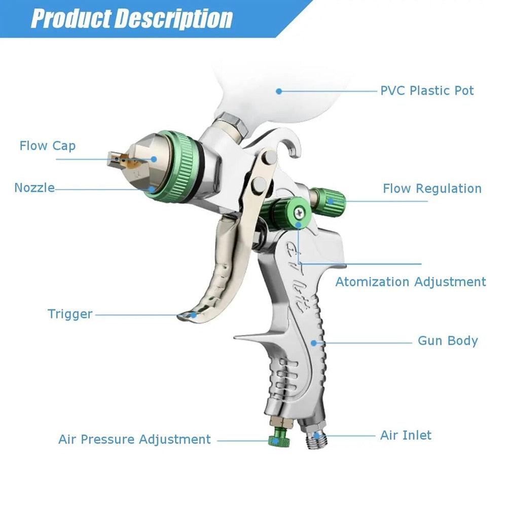 Professional HVLP Spay Gun 1.4/1.7/2.0mm Nozzle