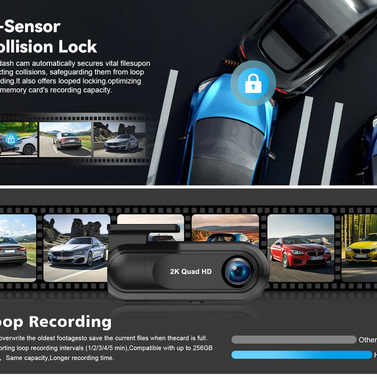 Dash Cam 2.5K con WiFi e GPS