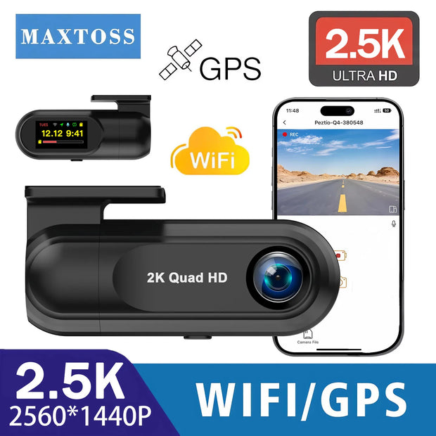 Dash Cam 2.5K con WiFi e GPS