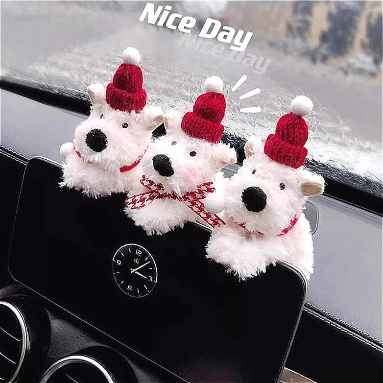 Ornament de semnalizare auto de pluș drăguț cu câine