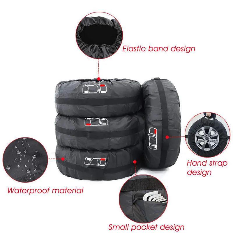 Set of 4 covers for storing car wheels