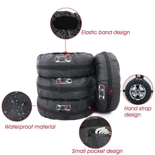 Set of 4 covers for storing car wheels