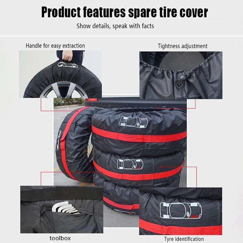 Set of 4 covers for storing car wheels