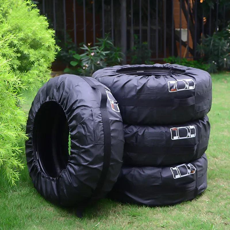Set of 4 covers for storing car wheels