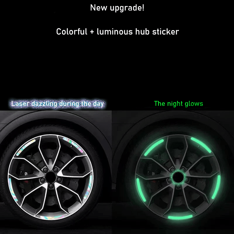 Set of 4 phosphorescent stickers to stick on rims - One Beast Garage