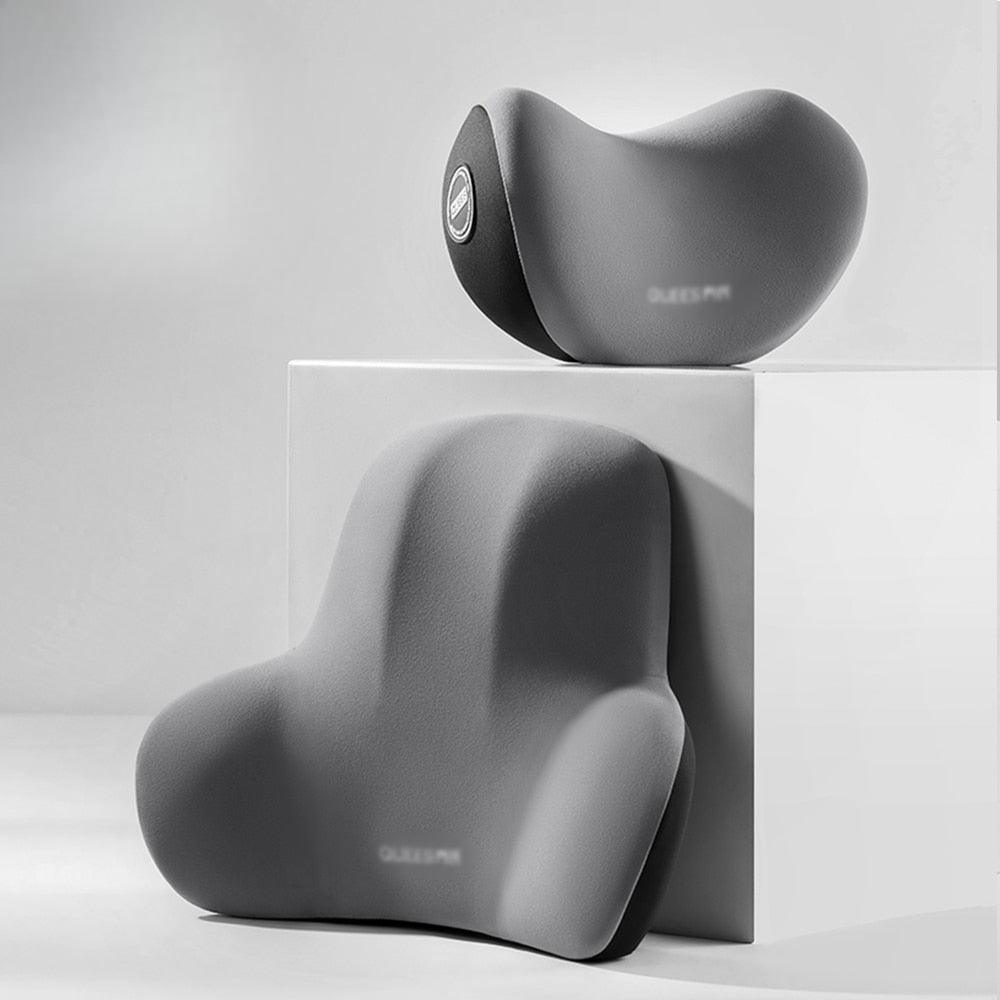 Set of car pillows for headrests and lumbar