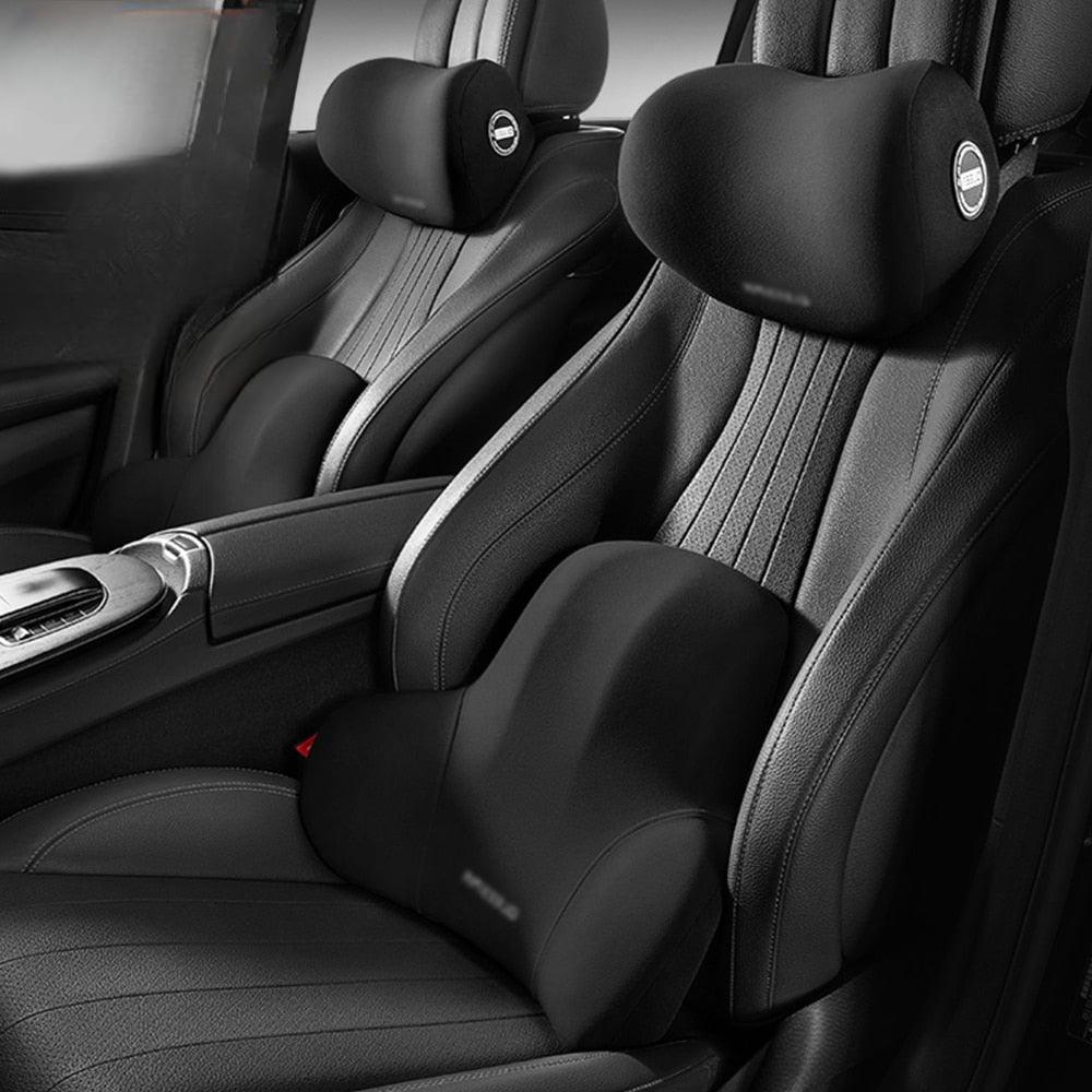 Set of car pillows for headrests and lumbar