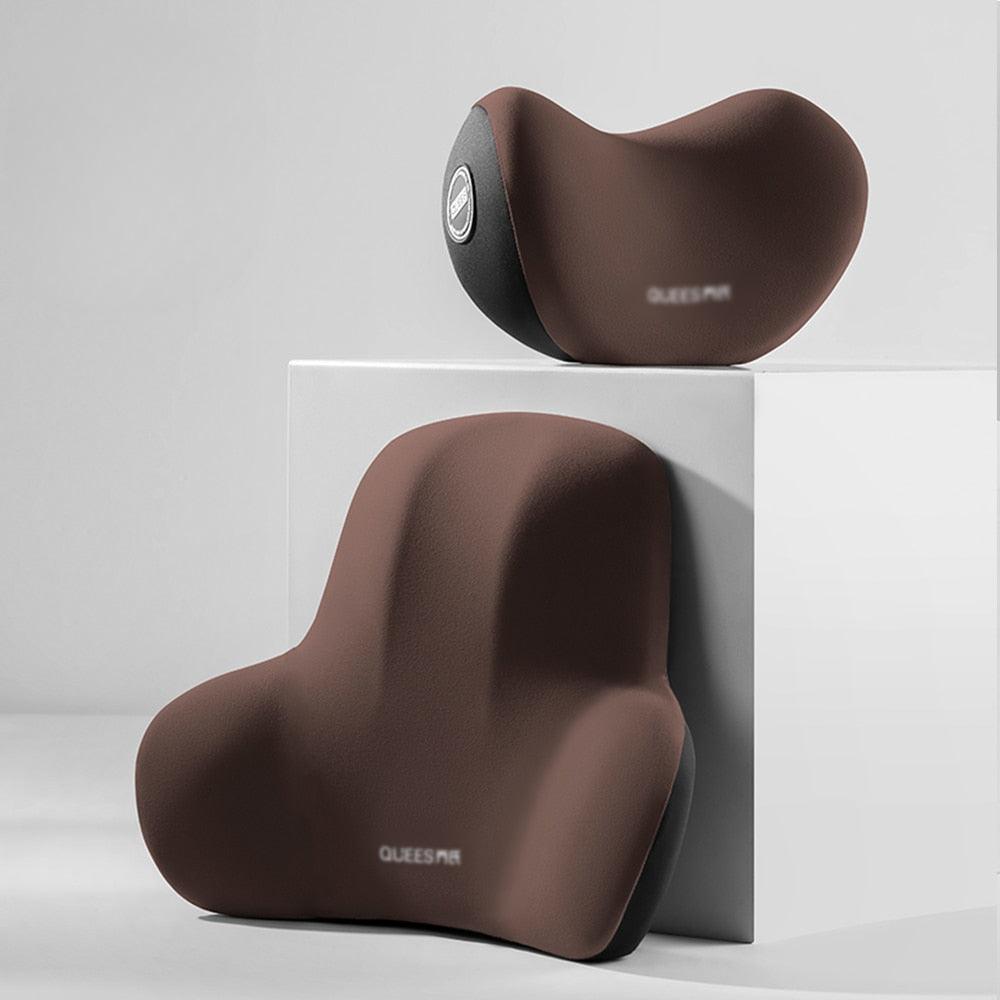 Set of car pillows for headrests and lumbar