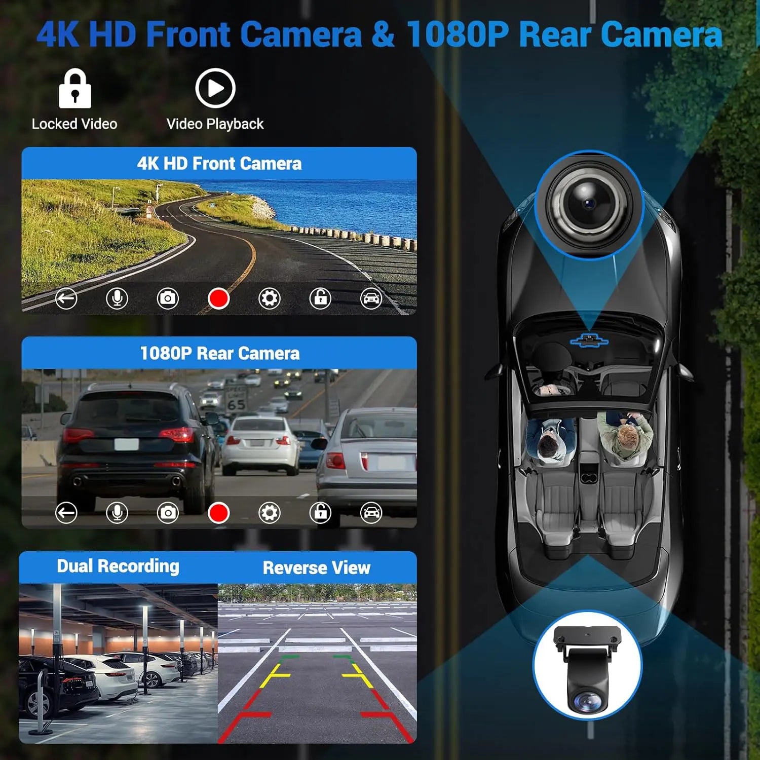 Dash Cam 4K con CarPlay wireless e Android Auto