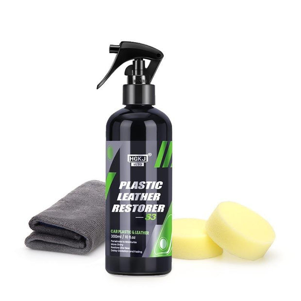 Car Plastic Restorer Polish Leather Cleaner Spray Back To Black - One Beast Garage