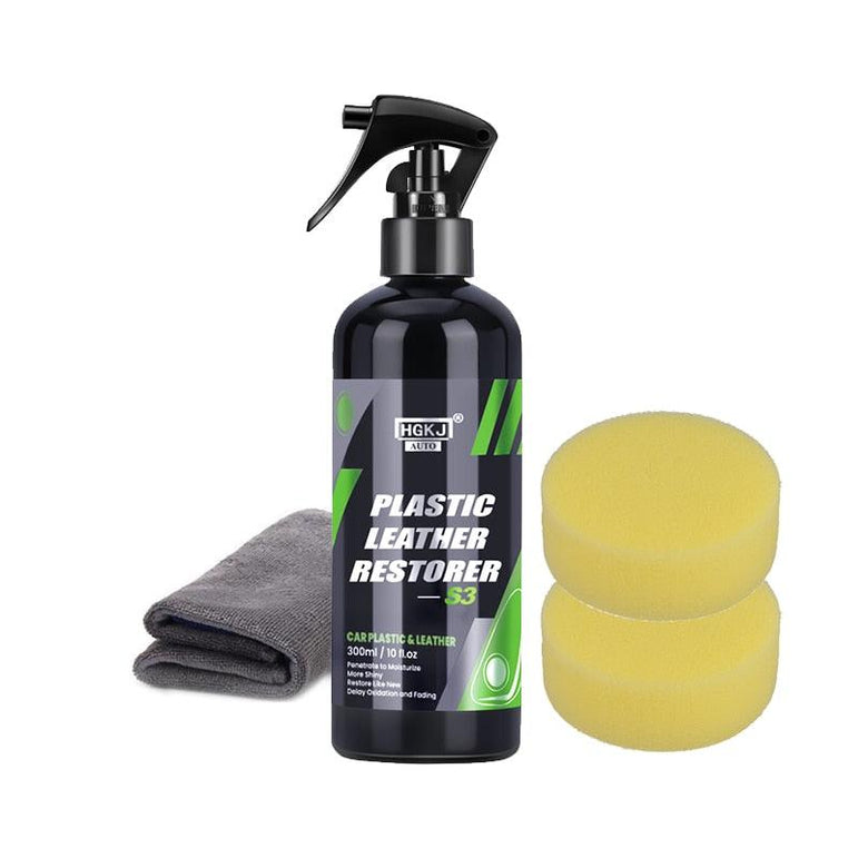 Car Plastic Restorer Polish Leather Cleaner Spray Back To Black - One Beast Garage