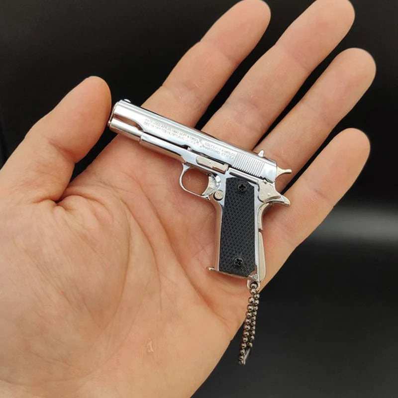 Metal Pistol Gun Keychain Miniature