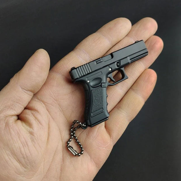 Metal Pistol Gun Keychain Miniature