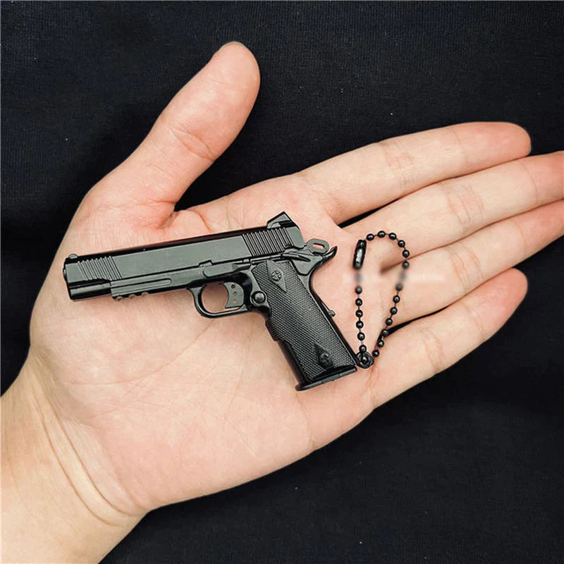 Metal Pistol Gun Keychain Miniature