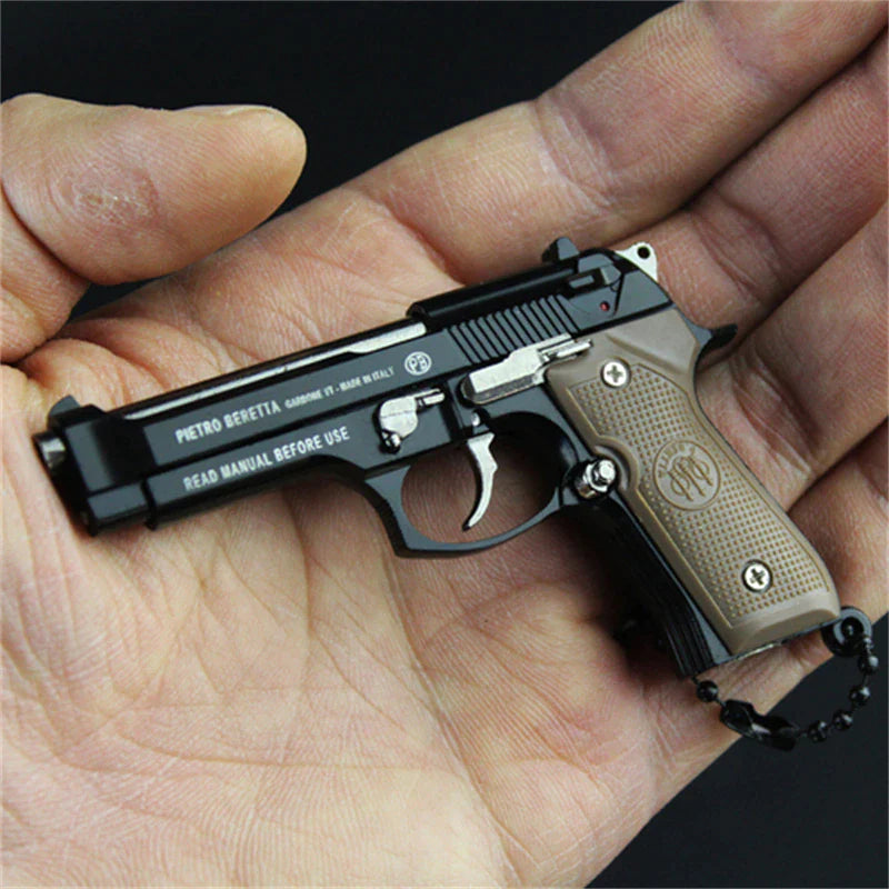 Metal Pistol Gun Keychain Miniature