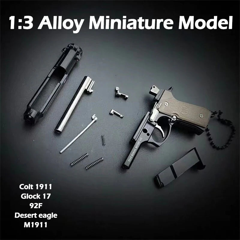 Metal Pistol Gun Keychain Miniature