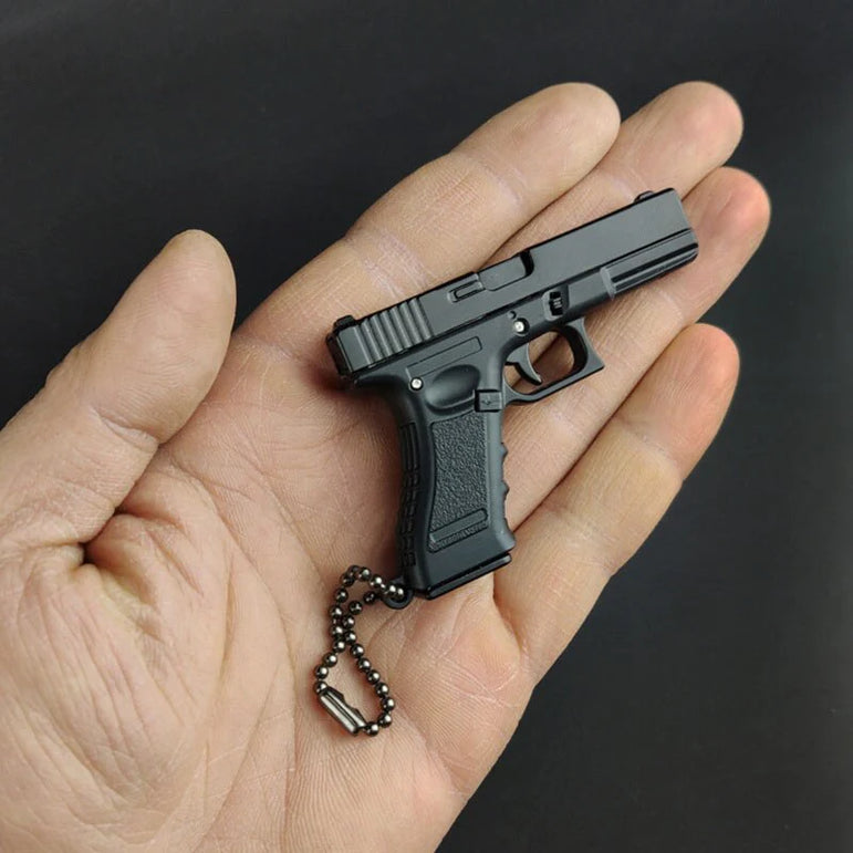 Metal Pistol Gun Keychain Miniature