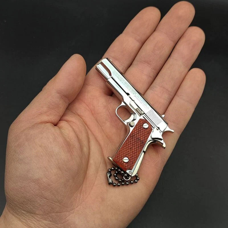 Metal Pistol Gun Keychain Miniature