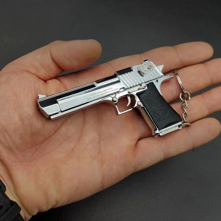 Metal Pistol Gun Keychain Miniature