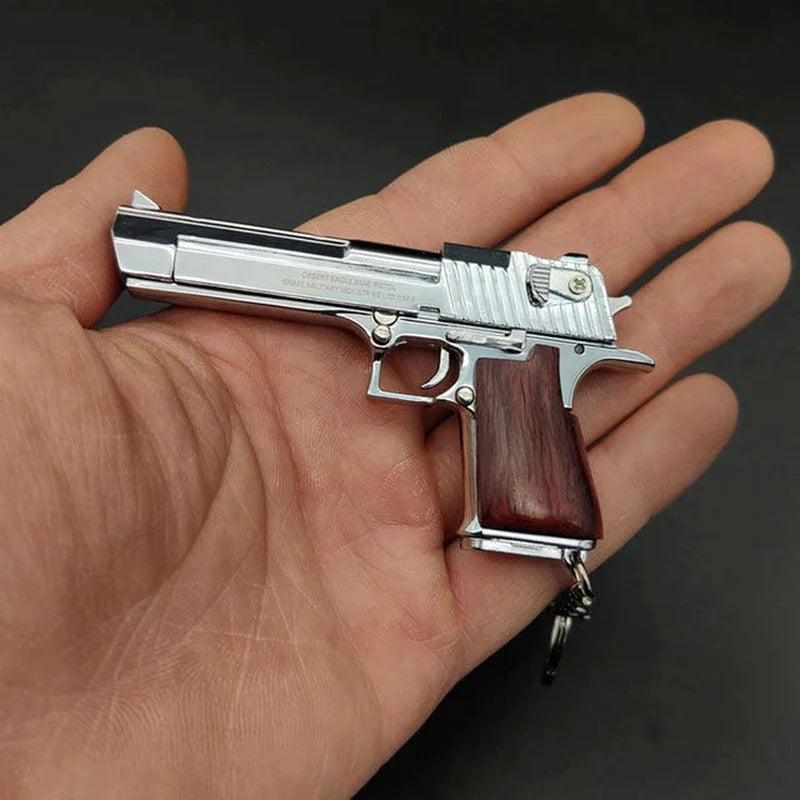 Metal Pistol Gun Keychain Miniature