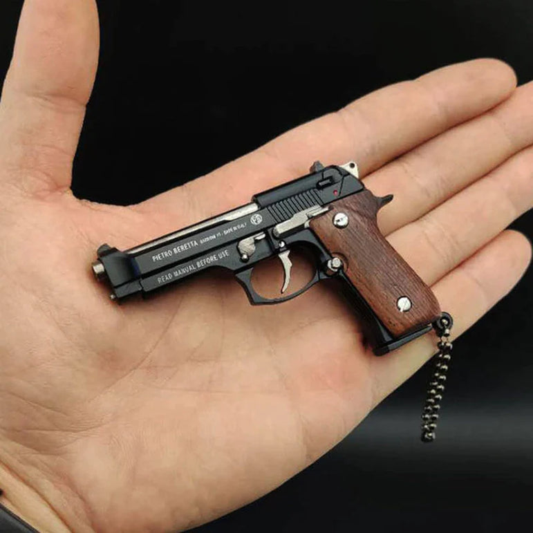 Metal Pistol Gun Keychain Miniature