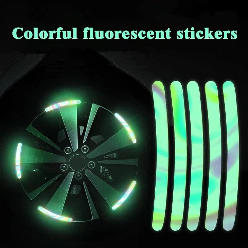 Set of 4 phosphorescent stickers to stick on rims - One Beast Garage